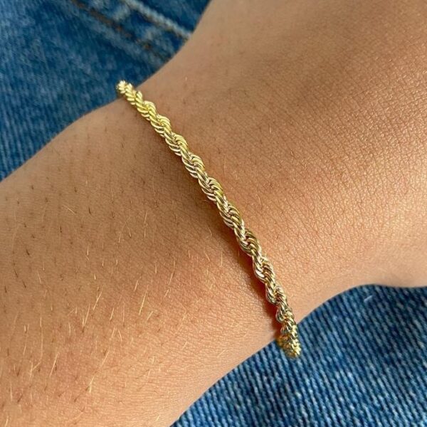 Pulseira Feminina cordão baiano banhado a ouro 18k