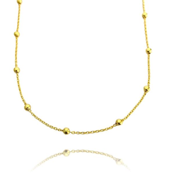 Colar Feminino De Ouro Cadeado com Esferas 45cm Banhada a Ouro 24k Choker Fecho Ajustável - Image 4