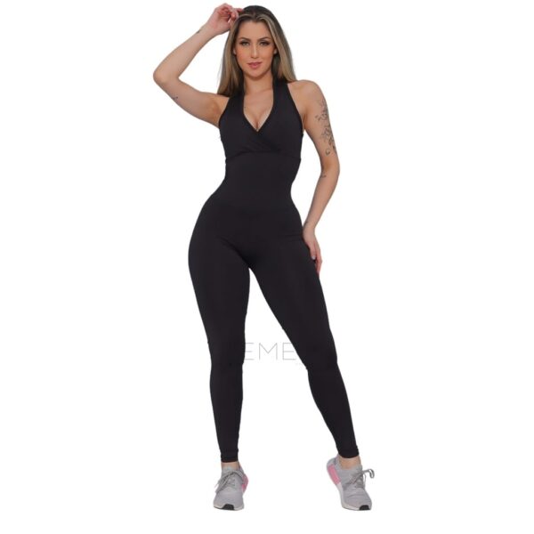 Conjunto Academia Macacão Longo Suplex Premium Macaquinho Fitness - Image 3