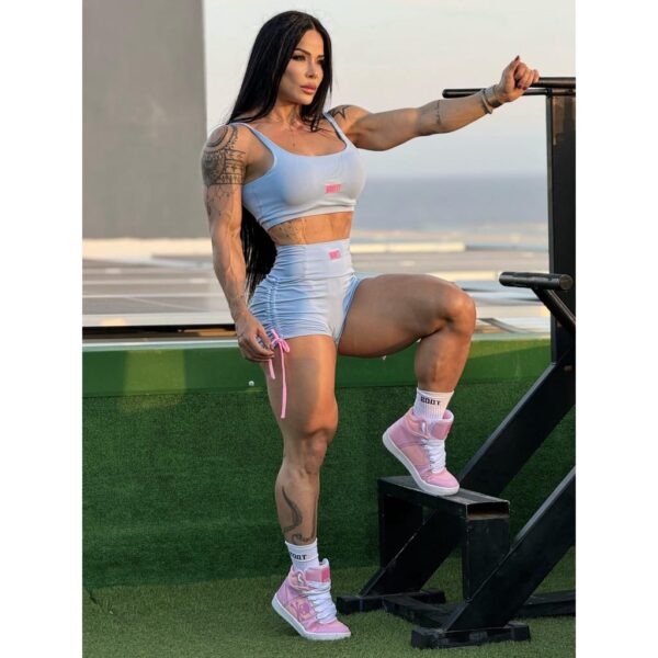 Conjunto Top + Short New Dress Kit 2pç Treino Academia Fitness Boot Training - Image 8