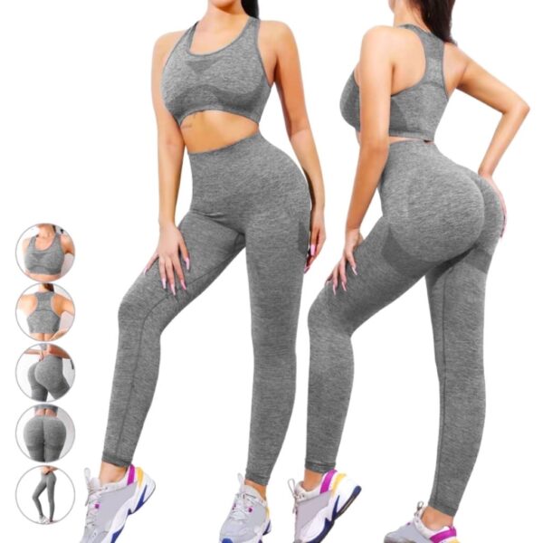 Conjunto academia levanta bumbum cintura alta sem costura