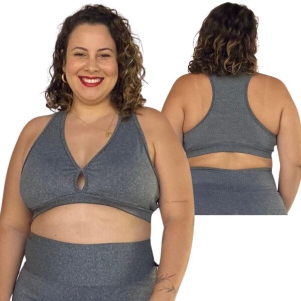 Top Nadador Fitness Plus Size Feminino Academia com Bojo Não Quebra Alta Sustentação Curve - Image 2