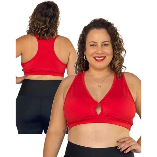 Top Nadador Fitness Plus Size Feminino Academia com Bojo Não Quebra Alta Sustentação Curve - Image 3