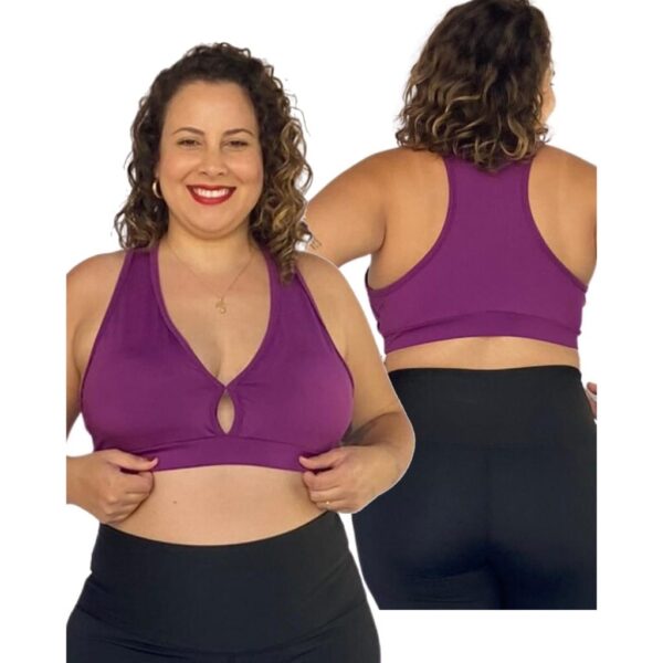 Top Nadador Fitness Plus Size Feminino Academia com Bojo Não Quebra Alta Sustentação Curve - Image 4