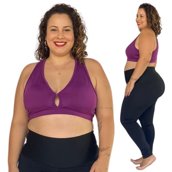 Top Nadador Fitness Plus Size Feminino Academia com Bojo Não Quebra Alta Sustentação Curve - Image 6