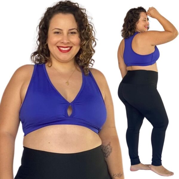 Top Nadador Fitness Plus Size Feminino Academia com Bojo Não Quebra Alta Sustentação Curve - Image 9