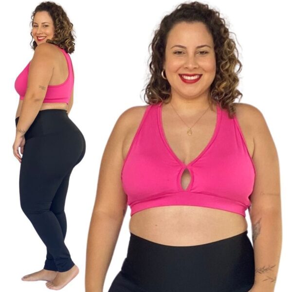 Top Nadador Fitness Plus Size Feminino Academia com Bojo Não Quebra Alta Sustentação Curve - Image 11