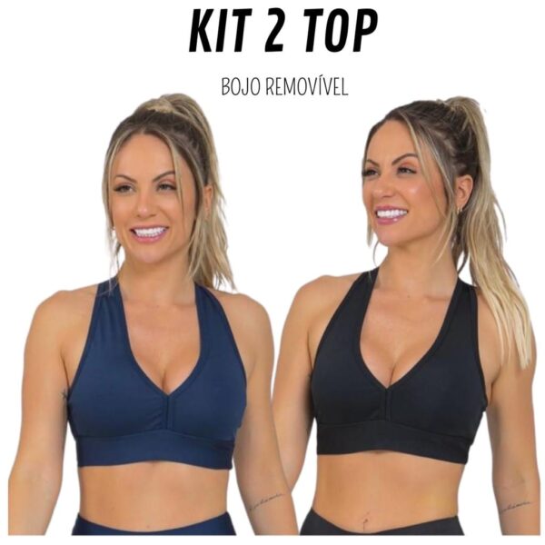 Kit 2 Top Suplex Com Bojo Removível Diversas Cores Cropped Academia